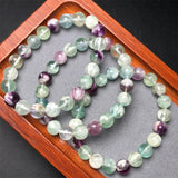 DAIIIBABYYY  -  9MM Natural Feather Fluorite Bracelet String Charms Handmade Crystal Jewelry Stretch Fashion Bangle Children Birthday Gift 1PCS