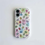 Daiiibabyyy  Whirlpool Pattern IND Soft Cute Color Rabbit Phone Case for iPhone 11 12 13 14 15 16 17 Pro Max