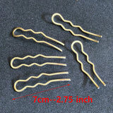 Daiiibabyyy  5pcs/set Metal U-Shaped French Hair Pin for Women Simple Hair Forks Alloy Hairpins Hair Clip Pins Hair Styling Tools Gifts
