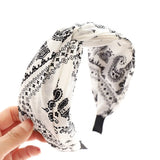 Daiiibabyyy  Wide Fabric Headbands For Women Girls Flower Knotted Hairbands Female Hair Bands Hair Hoops Hair Accessories