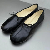 Daiiibabyyy  Spring and Autumn New Flat Shoes French Retro Mary Jane Round Toe Bow Flat Ballet Shoes
