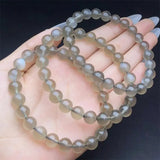 DAIIIBABYYY  -  8MM Natural Silver Moon Stone Bracelet Charms Handmade Fortune Energy Bangle Mineral Woman Amulet Jewelry Gift 1PCS