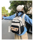 Daiiibabyyy  New Korean Style Travel Backpack Large Capacity Multi-pockets Student School Bag Waterproof Laptop Backpack Daily Use