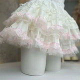 Daiiibabyyy  Patchwork Solid White Pink Woman Cute Ballet Sweet Cake Skirt Lace Y2k Mini Skater High Waisted Korean Fluffy Skirt Hot Girls