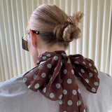 Daiiibabyyy  French Scarf Blogger Polka Dot Leopard Print High-end Scarf Women's Neck Protection Fashionable Long Neck Scarf