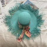 Daiiibabyyy  Summer straw hat 100% paper green ladies summer beach sun protection flat top straw hat шляпа женская летняя