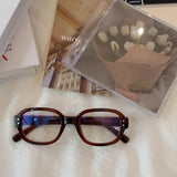 Daiiibabyyy  Vintage Fashion Computer Glasses Frame Women Men Anti Blue Light Red Korean Square Eyewear Glasses Optical Spectacle Eyeglass