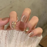 DAIIIBABYYY  -  24 Square Short Fake Nails +1 Nail File +1 Piece of Jelly Glue