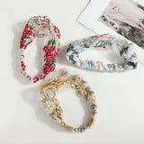Daiiibabyyy  Women Wide-Brimmed Face Wash Embroidery Floral Lace Turban Headband Headdress Hair Accessories Hair Band