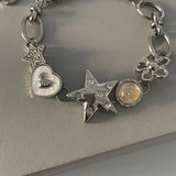 DAIIIBABYYY  -  Aesthetic Heart Star Chain Bracelet All-match Fairy Love y2k Jewelry Daily Niche Design Commuter Accessories For Women Girls