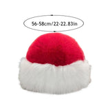 Daiiibabyyy  Christmas Red Fluffy Fur Bucket Hats women Thick Plush Winter Hat Imitation Mink Fur Christmas Hat Windproof Warm Panama Caps