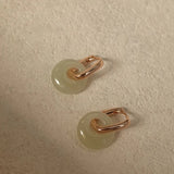 Daiiibabyyy  Elegant Imitation Hotan Jade Hoop Earrings for Women New Fashion Temperament Party Earring Jewelry Gifts