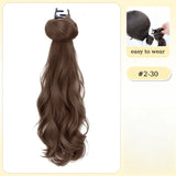 Daiiibabyyy  16inch Wavy Hair Ponytail Extensions Wig Synthetic Natural Wavy Claw Clip in Ponytail Hairpiece for Women Girls Daily Party Use