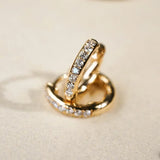 Daiiibabyyy  Sterling Silver Sparkling Zircon Round 18k Hoop Earrings For Women Classic Fine Jewelry Trendy Accessories