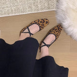 DAIIIBABYYY  -  Fashion Leopard Print Flats Ballerina Women Shoes Slip On Loafer Round Toe Shallow Mary Janes Ballet Soft Moccasin Zapatos Mujer