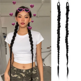 Daiiibabyyy  70cm Twist Braid Ponytail High Elastic Wig Women Hair Side Natural Wig Dreadlocks Black Hous Tail Hairpiece Hair Accessories