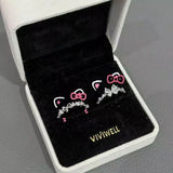 Daiiibabyyy  Fashion Bowknot Zircon Rings for Women Girls Luxury Geometric Metal Open Rings Y2K 2000S Good Friend Jewelry Gifts Accessories