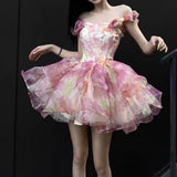Daiiibabyyy  French sweet sexy temperament princess dress women's spring new design feeling flower suspender skirt tide