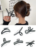 Daiiibabyyy Simple black Claw Crab Elegant Girls metal grabbing clip  headdress female Ponytail Claw Clip Hair Jewelry Ornament  accessory
