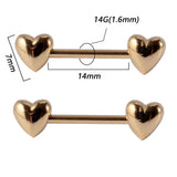 DAIIIBABYYY  -  1 Pair Stainless Steel Love Heart Shape Nipple Piercing Cubic Zirconia Butterfly Crown Barbell Tongue Piercing Body Jewelry