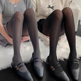 Daiiibabyyy  New Sexy Angola Red Pantyhose Women Girl Retro Style Coffee Sheer Silver-streaked Boots Stockings Uniform Shiny Slimming Tights
