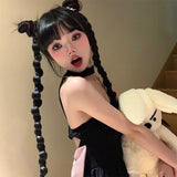 Daiiibabyyy  70cm Twist Braid Ponytail High Elastic Wig Women Hair Side Natural Wig Dreadlocks Black Hous Tail Hairpiece Hair Accessories