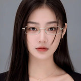 Daiiibabyyy New Fashion Vintage Anti Blue Light Glasses Women Men Metal Small Rectangular Square Frame Clear Lens Computer Eyeglasses