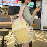 Daiiibabyyy  Ita Backpack Autumn High-capacity Canvas School Bag Transparent Preppy Style Girls Rucksack Teenage Display Bolsa Mujer Сумка