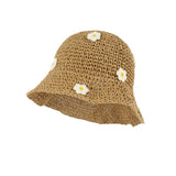DAIIIBABYYY  -  Sweet and Cute Blue Small Flower Grass Hat for Women's Beach Sunshade Summer Beach Sunscreen Little Fresh Fisherman's Hat