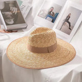 DAIIIBABYYY  -  Belt Strap Straw Sun Hat For Women Fashion Vacation Beach UV Hats Summer Wide Brim Travel Panama Hats Outdoor Wholesale