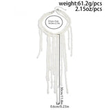 Daiiibabyyy  Exaggeration Trending White Pearl Tassel Beaded Necklace for Women Long Chains Sweater Chain Neck Jewelry Accessories