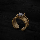 Daiiibabyyy 925 Sterling Silver Grass Texture Geometric Ring for Women Girl Gift Retro Zircon Wide Punk Jewelry Dropshipping