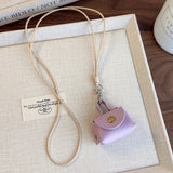 DAIIIBABYYY  -  New Y2K Retro Cute Small Leather Bag Long Necklace for Women Fashion Sweater Chain Neck Hanging Jewelry Versatile Accessory Gift