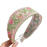 Daiiibabyyy  1/3pcs Elegant Chiffon Embroidery Flower Hairband – Sweet Floral Headband Turban Hoop for Women Fashion Hair Accessories