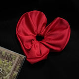 DAIIIBABYYY  -  New Year's festive red satin love hair band ball head rubber band hair rope low ponytail hair accessories headgear