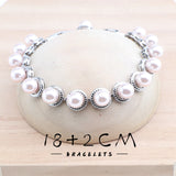 Daiiibabyyy Pearls 925 Sterling Silver Jewelry Sets White Zircon Wedding For Women Bridal Bracelets Earrings Rings Pendant Necklace Set