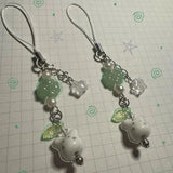 DAIIIBABYYY  -  cute four leaf clover beaded phone charm y2k cat Handmade keychain jewelry