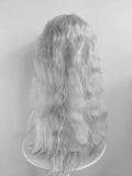 Daiiibabyyy  Silver Gray White Long Roll Big Wave High Quality Synthetic Wig Mid-Water Ripple Roll Wig Ladies Wig