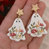 Daiiibabyyy  Punk Halloween Ghost Earrings Acrylic Cartoon Flower Drop Dangle Earring For Women Exquisite Polymer Clay Fashion Jewelry Gifts