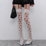 Daiiibabyyy  Fashion Spring Korean Polka Dot Knee High Stockings Women Vintage Y2K Sweet Cute Pantyhose Tight JK Lolita Long Tube Sockings