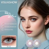 Daiiibabyyy  1 Pair Monaco Blue Color Contact Lenses Color Brown Purple Green Grey Cosmetic Lens Half Yearly Natural Fashion Beauty