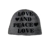 Daiiibabyyy  Niche Printing Letter Pullover Knitted Hat Autumn and Winter Men and Women Trend Street Versatile Personality Skull Beanie Caps