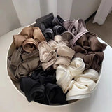Daiiibabyyy Korean Solid  Color Silk Scrunchie Fashion Grace Elastic Hair Bands Girls Ponytail Scrunchies Headwear Hair Accessories