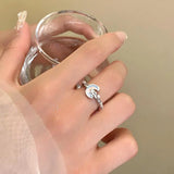 Daiiibabyyy  New Blue Planet Star Moon Rings for Women Zircon Rhinestone Pearl Open Finger Rings Sweet Party Y2K Jewelry 2000S Girls Gifts