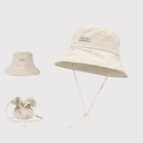 DAIIIBABYYY  -  Foldable Wide Brim Fisherman Hat with Drawstring Bag Convertible Sunshade Outdoor Fishing Cap Summer Multi-Functional Protection