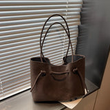Daiiibabyyy  Trendy All Match Solid Y2k Aesthetic Women's Handbags Fashion Simple Solid Shoulder Bags 2026 Korean Office Lady Underarm Bag