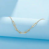 DAIIIBABYYY  -  Stainless Steel Paper Clip Link Chain Necklace for Women Gold Color Trendy Jewelry on The Neck New In Birthday Gift