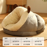 DAIIIBABYYY  -  Plush Warm Cat Bed Nesting Basket Slipper Shape Cartoon Cats Dog Kennel Beds Pet Accessories