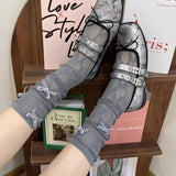 Daiiibabyyy  Japanese Sweet Lace Mesh Stockings for Women Summer Breathable Hollow Out Bowknot Elastic Long Tube Socks Girls Knee High Socks