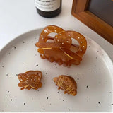Daiiibabyyy  Acetic acid hair grab, fresh and sweet, can be sung alkaline water knot bread clip, retro bow circle, French style hair clip at